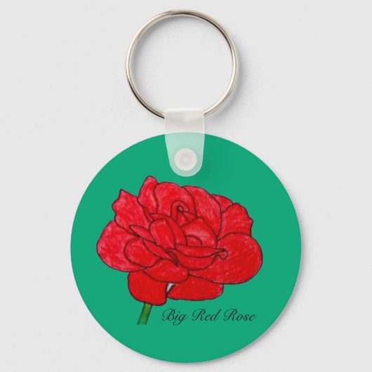 Große rote Rose Schlüsselanhänger (Vorderseite)