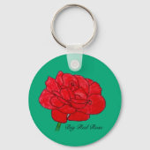 Große rote Rose Schlüsselanhänger (Rückseite)