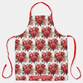 Große Rote Rosen Elegant, floral Schürze (Vorderseite)