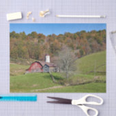 Große rote Scheune mit einem kleinen grauen Barn-F Seidenpapier (Handwerk)