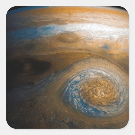 Große rote Spur des Jupiter aus Junocam (2017) Quadratischer Aufkleber (Vorderseite)
