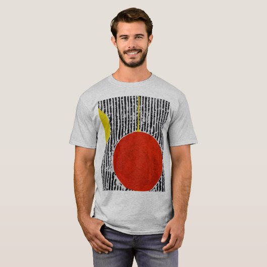 Große rote Sun-Stelle mit schwarzen Streifen T-Shirt (Vorne ganz)