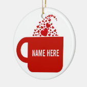 Große rote Tasse Keramikornament (Links)