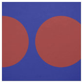 Große rote Tupfen auf blauem geometrischem Gewebe Stoff (Muster)