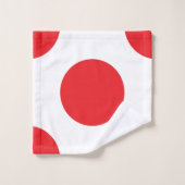 Große rote Tupfen Badhandtuch Set (Waschlappen)