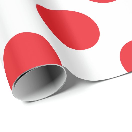 Große rote Tupfen Geschenkpapier (Rolleneckpunkt)