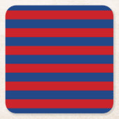 Große rote und blaue horizontale Streifen Rechteckiger Pappuntersetzer (Vorderseite)