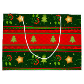 Große rote und grüne Geschenktasche Geschenktüte (Rückseite)