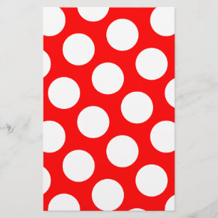 Große rote und weiße Polka-Punkte Briefpapier