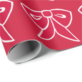 Große rote Weihnachtsbögen Geschenkpapier  (Rolleneckpunkt)
