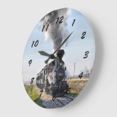 Große, runde Lokomotive-Uhr Große Wanduhr (Winkel)