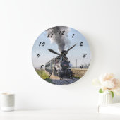 Große, runde Lokomotive-Uhr Große Wanduhr (Zuhause)