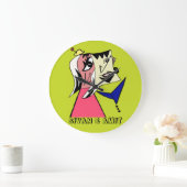 Große, runde Personalisierte Cartoon-Uhr Große Wanduhr (Zuhause)