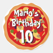 Große runde Pizza Geburtstagsfeiersticker Runder Aufkleber (Vorderseite)