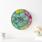 Große runde Uhr "Blume Tinte" (Zuhause)