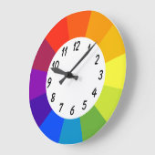 Große runde Uhr in Rainbow-Hell-Farben (Winkel)