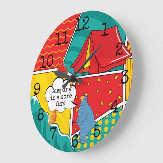 Große runde Uhr "Pop Art Camp" (Winkel)