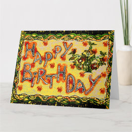 Große russische Volkskunst Happy Birthday Card Karte