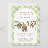 Grosse rustikale Bauern Kinderdusche Einladung (Vorderseite)