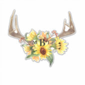 Große rustikale Sonnenblume Monogram Wedding S Aufkleber (Vorderseite)