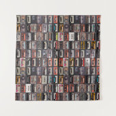 Große Sammlung von Audiokassetten. Retro musical Wandteppich (Vorderseite (Horizontal))