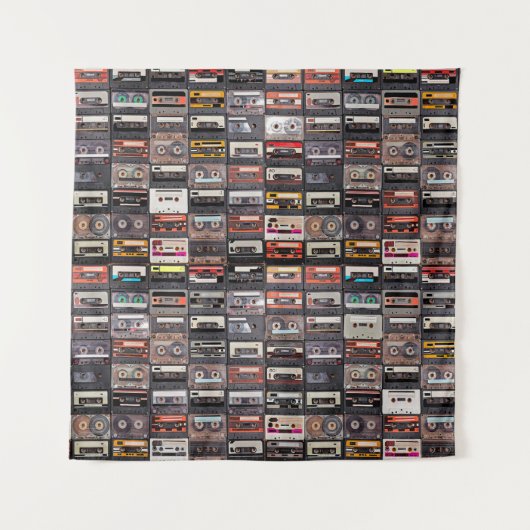 Große Sammlung von Audiokassetten Wandteppich (Vorderseite)