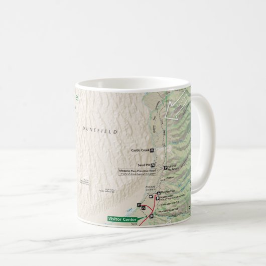 Große Sanddünen (Colorado) zeichnen Tasse auf (VorderseiteRechts)