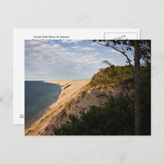 Große Sanddünen im Sommer-Postkartei Postkarte (Vorne/Hinten)