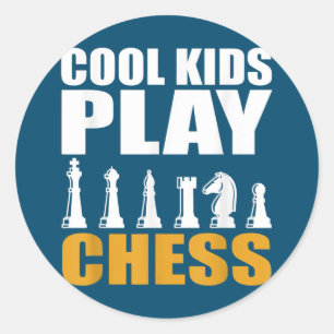 Große Schach Kinder Schach Mädchen Jungen Runder Aufkleber