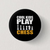 Große Schachkids Schach Mädchen Jungen Button (Vorderseite)