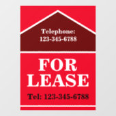 GROSSE SCHALTFLÄCHE FÜR LEASSIGNAD Real Anwesen Fensteraufkleber (Blatt)