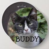 GROSSE SCHALTFLÄCHE PET CAT CUSTOM BUTTON (Vorne & Hinten)