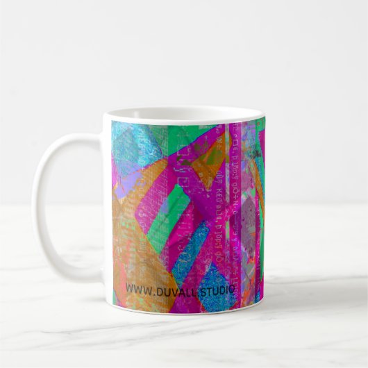 "Große Schecks schreiben" abstraktes Kunstkaffeeta Kaffeetasse (Links)