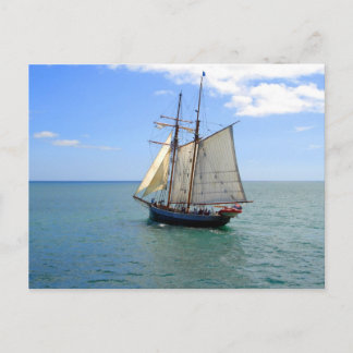 Große Schiffe in der Bucht der Inseln, Neuseeland Postkarte