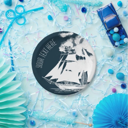 Große Schiffe und Wolken Pappteller (Party)