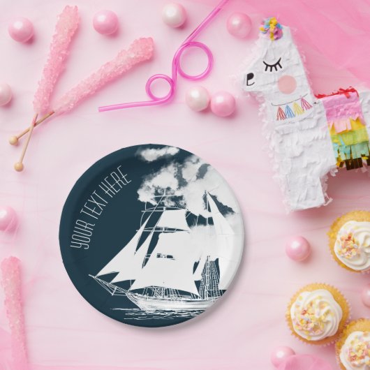 Große Schiffe und Wolken Pappteller (Party)