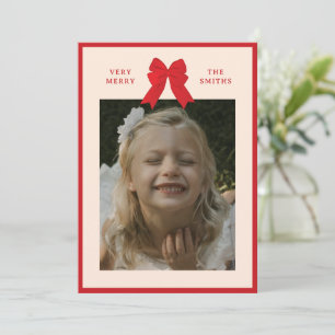 Große Schleife Flach Weihnachtskarte Feiertagskarte