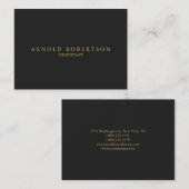 Große Schlicht-Grau-Gold-Beruflich-Visitenkarte Visitenkarte (Vorne/Hinten)