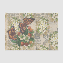 Große Schmetterlinge und Erdbeeren Seidenpapier