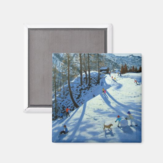 Große Schneeballeuchte Magnet (Vorderseite/Rückseite)