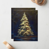 Große schneebedeckte Weihnachtskarten Mitteilungskarte (Vorderseite/Rückseite Beispiel)