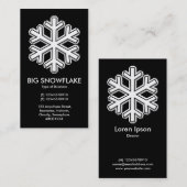 Große Schneeflocke - Schwarzes Visitenkarte (Vorne/Hinten)