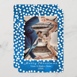 Große Schneeflocken auf Nebulas Blau, Weihnachtska Einladung