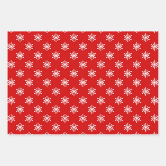 Große Schneeflocken - Kacheln im Hintergrund Geschenkpapier Set (Vorderseite)