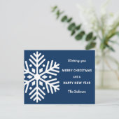 Große Schneeflocken Weihnachten und Neujahr Postkarte (Stehend Vorderseite)