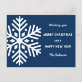 Große Schneeflocken Weihnachten und Neujahr Postkarte (Vorderseite)