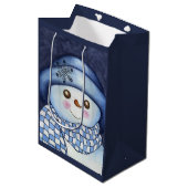 Große Schneemann-Geschenktasche Mittlere Geschenktüte (Vorderseite Schrägansicht)