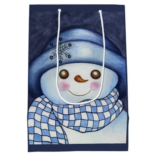 Große Schneemann-Geschenktasche Mittlere Geschenktüte (Rückseite)