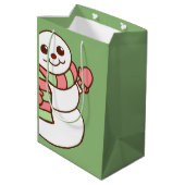 Große Schneemann-Geschenktasche Mittlere Geschenktüte (Rückseite Schrägansicht)