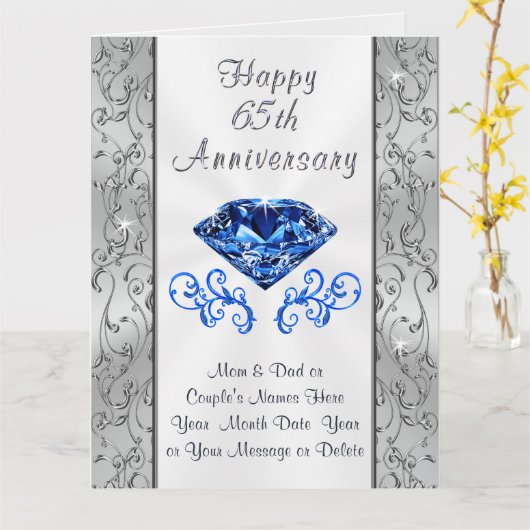 Große schöne 65. Hochzeitstag-Karten Karte (Gelbe Blume)